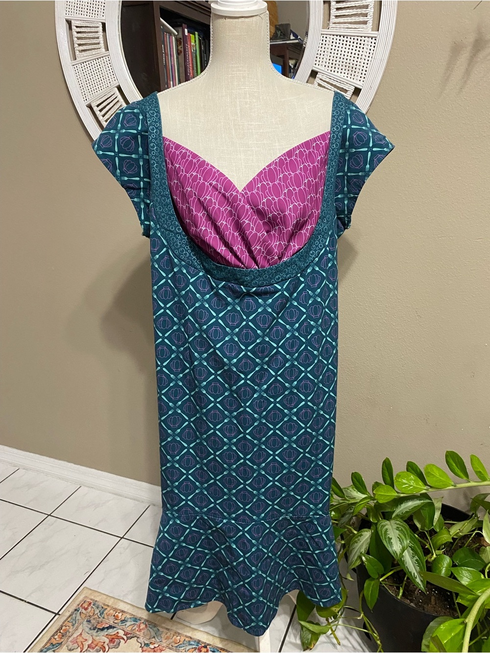 Disney the Dress Shop Ariel 2X Women's Plus Teal/Purple Fit & Flare